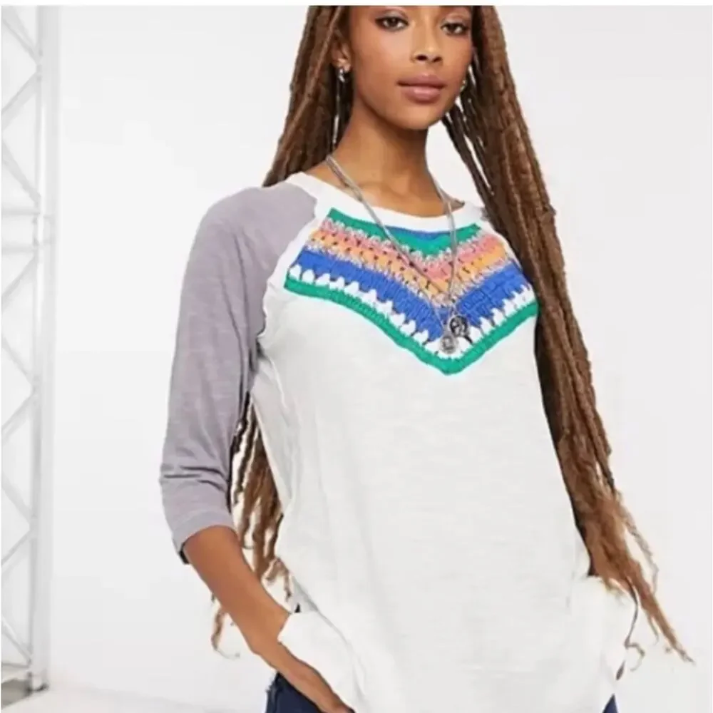 Free People We The Free Spring Bound Crochet Detail Top in size Medium.
